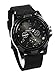 NYKKOLA Mens Sport Outdoor Watches Military Army Pilot Canvas Strap Japeness Movement Wrist Watch - Black