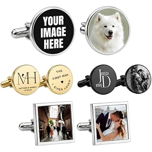 FUSIX Custom Photo Cufflinks Personalized Wedding Groom Gift | Custom photo cufflinks for weddings & gifts. Personalized with