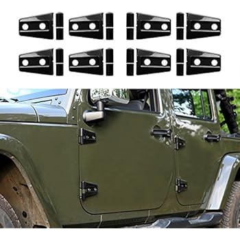 American 4wheel Jeep Wrangler Door Hinge Covers Protector Trim Kit Jeep Wrangler Accessories JK JKU & Unlimited Rubicon Sahara Sports,2007-2018,Glossy Black(8 Pcs)