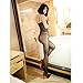 Innabella Womens Sexy Shiny Sheer See Through Crotchless Bodystocking (Black)
