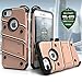 ZIZO Bolt Series for iPhone SE (2020) / iPhone 8 / iPhone 7 Case with Screen Protector Kickstand Holster Lanyard - Rose Gold & Black