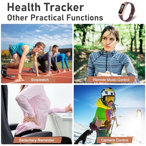 Fitness Tracker with Step Counter/Calories/Stopwatch, Activity Tracker, Health Tracker with Heart Rate Monitor, Sleep Tracker, 1.10''AMOLED Touch Color Screen, Pedometer Watch for Women Men Kids