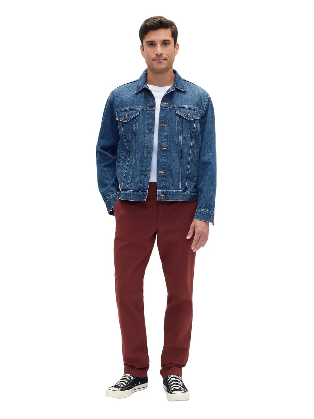 GAP Mens Essential Slim Fit Khaki Chino Pants Burnt Russet 185 38X30 Image GAP Mens Essential Slim Fit Khaki Chino Pants Burnt Russet 185 38X30 Image