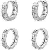 Aloooha Small Gold Silver Hoop Earrings for Women, 14K Real Gold Plated Hoop Earrings for Women, Hypoallergenic 925 Sterling Silver Post, Lightweight Comfortable Trendy Jewelry, Ideal Gift for Her