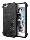 iPhone 6 case ,iPhone 6S case ,MiHua Dual Shield Shock Absorption Protective Heavy Duty Hybrid Cover Case For Apple iPhone 6 (4.7 Inch) (Black)