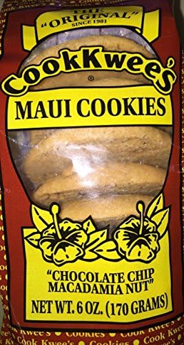 MAUI COOK KWEES Chocolate Chip Macademian Nut Cookies, 6oz., 12 Count