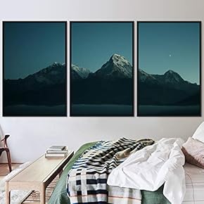 signwin 3 Piece Framed Canvas Wall Art Mountain...