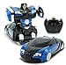 Wall Climbing Blue  Inferno RC Toy Transforming Robot Remote Control (27 MHz) Sports Car Wall Climber with One Button Transformation and 360 Speed Drifting, Gravity Defying 1:24 Scale (Blue)
