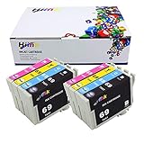 Hi Ink 8PK T069 Remanufactured Ink Cartridges for Epson Stylus NX105, NX110, NX115, NX215, NX305, NX415, NX510, NX515 WorkForce 310, 315, 610, 615 (8 PK)