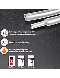 Tubos termorretráctiles de doble pared, tubo termorretráctil de 3:1 relación, adhesivo activado por calor, forro de pegamento, tubo de enrejado marino, protector transparente para la funda, 3.9 ft