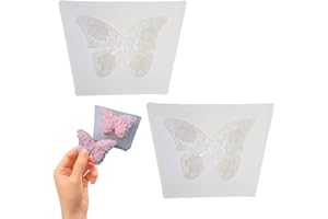 2Pcs 3D Butterfly Flower Silicone Mold, Candle Moulds for Candle Making Soap Moulds for Soap Making Butterfly DIY Mold for Fo