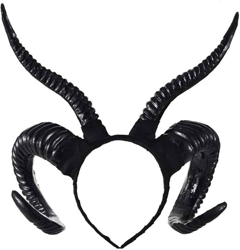 SOIMISS Artificial Sheep Horn Headband Ox Horn Headwear Halloween Party