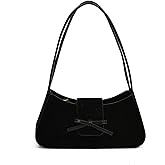 WEEKXING Small Shoulder Bags for Women Suede Handbag Cute Bow Purse Y2K Suede Hobo Handbag Clutch Underarm Purse