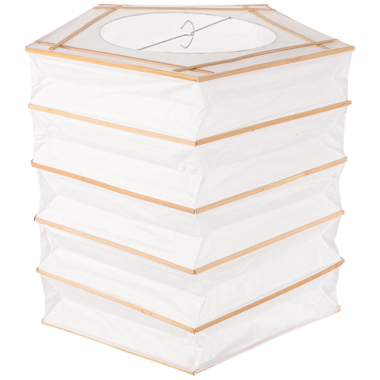 Veemoon Squares Chinese Paper Bamboo Lampshade White Handmade Foldable Paper Lampshade Japanese Rustic Ceiling Light Shade for Chandeliers, Ceiling Lights Indoor Outdoor (30 * 30CM)