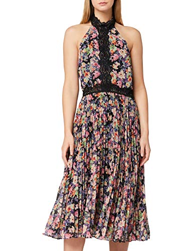 Marca Amazon - TRUTH & FABLE Vestido de Flores con Encaje Mujer, Multicolor (Multicoloured), 40, Label: M