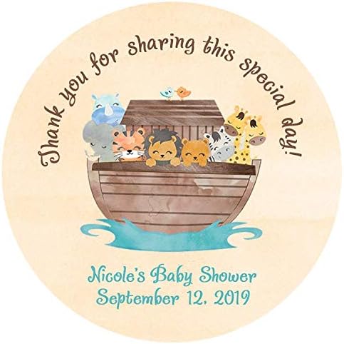 Yor242len Noahs Ark Baby Shower Sticker Noahs Ark Sticker Noahs Ark Favor Tag