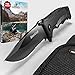 BearCraft Black Folding Knife inclusive **FREE eBook** | Outdoor Survival Pocket-Knife | Rescue Knife one-hand knife made of stainless steel | Ideal for recreational work hiking camping