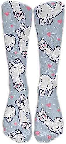 ThunderSocks Men&amp;Women Cute Alpacas Llama Hearts Pattern All Sport Stocking Socks Athletic Sock Shoe Size 6-10 One Size