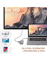 PowerSource USB C Hub USB Type C Hub (8-in-1) Adapter with Ethernet Port, USB C to HDMI 4K, USB 3 Ports, SD & Micro SD Card Reader, and USB-C Power Delivery. MacBook Pro Air & Thunderbolt 3 Compatible
