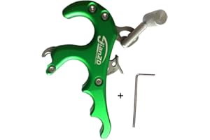 JIANZD Archery Release 4 Fingers Aluminum Alloy Thumb Release for Compound Bow Green