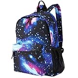 Luxspire School Backpack, Large Capacity Casual Galaxy Daypack, Space Blue