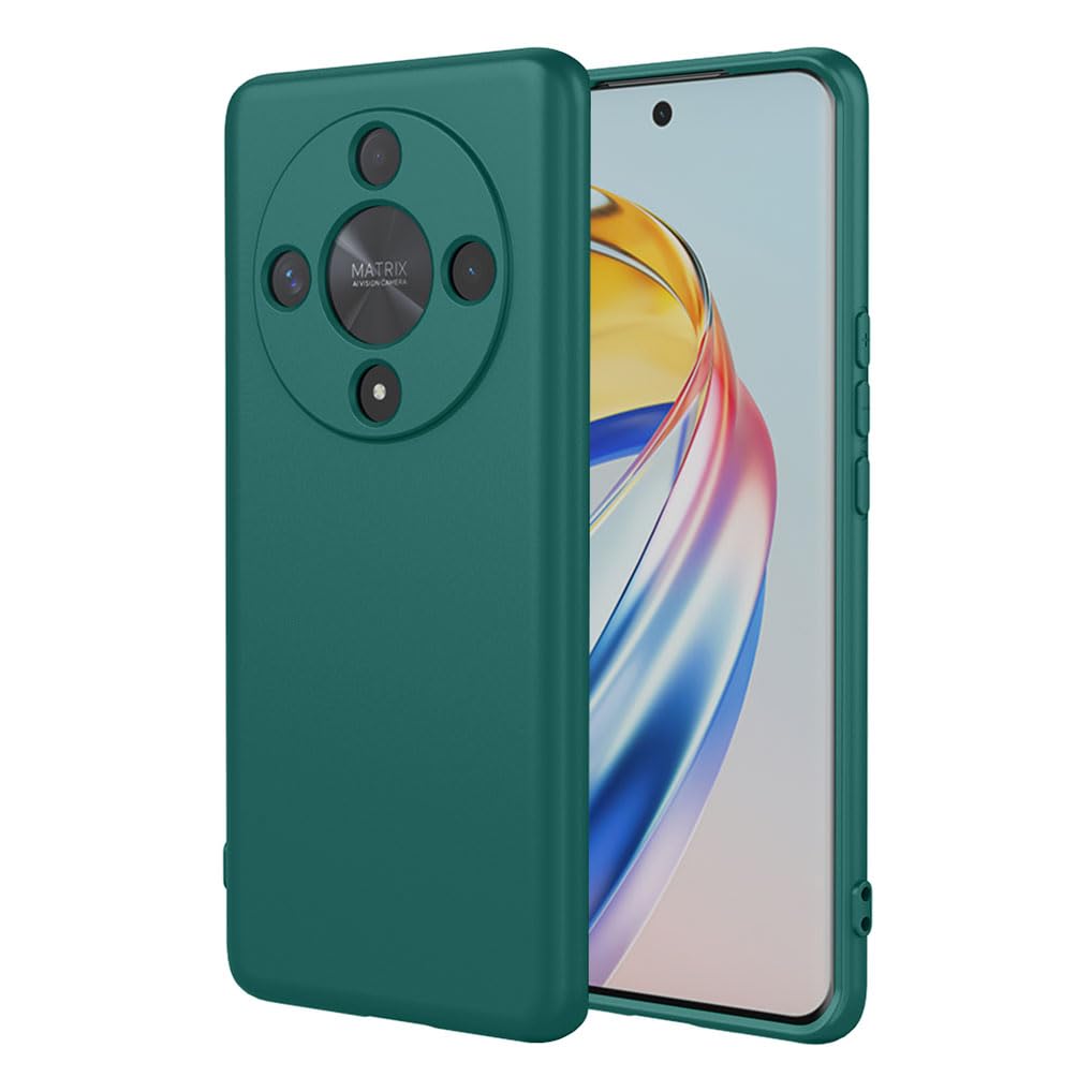 SEAHAI Case for Honor Magic 6 Lite 5G / Honor X9b, Ultra Thin Silky-Soft Touch Liquid Silicone Phone Cover with Shockproof Airbag Design, Premium TPU Bumper Fashion Case - Dark Green
