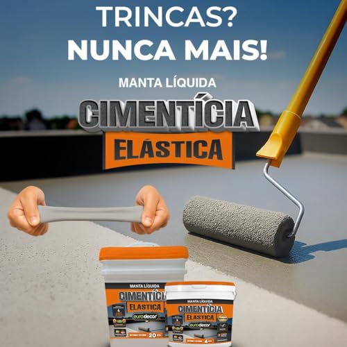 Cimento Elástico Eurodecor 4kg - Impermeabilizante Elástico para Lajes, Piscinas e Caixas D'água - Manta Líquida Cimentícia Bicomponente Anti-Infiltração e Alto Rendimento