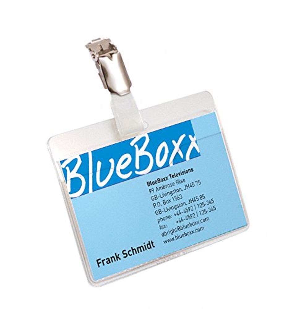 Durable Visitor Name Badge 60 x 90 mm Transparent | Pack of 5 Badges | Ideal for Events and Visitor Management