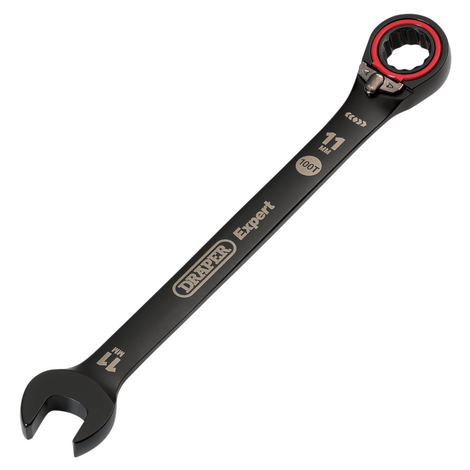 Draper 03901 Expert HI-TORQ Metric Reversible Ratchet Combination Spanner, 11mm, Black