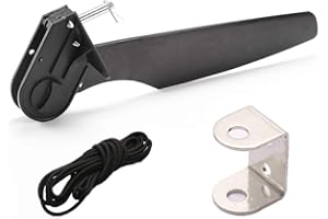 Borogo Kayak Rudder, Fishing Watercraft Canoe Boat Rudder (Nylon Glass Fiber) Replacement Parts Foot Control Steering System Kayak Accessories with Control Line Kit