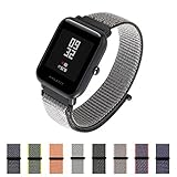 Nylon Sport Loop Band SIKAI 20mm Replacement Nylon Strap Compatible with Amazfit Bip/Huawei Watch 2 Sport/Ticwatch E Breathable with Hook and Loop Fastener Adjustable Closure (Dark Olive)