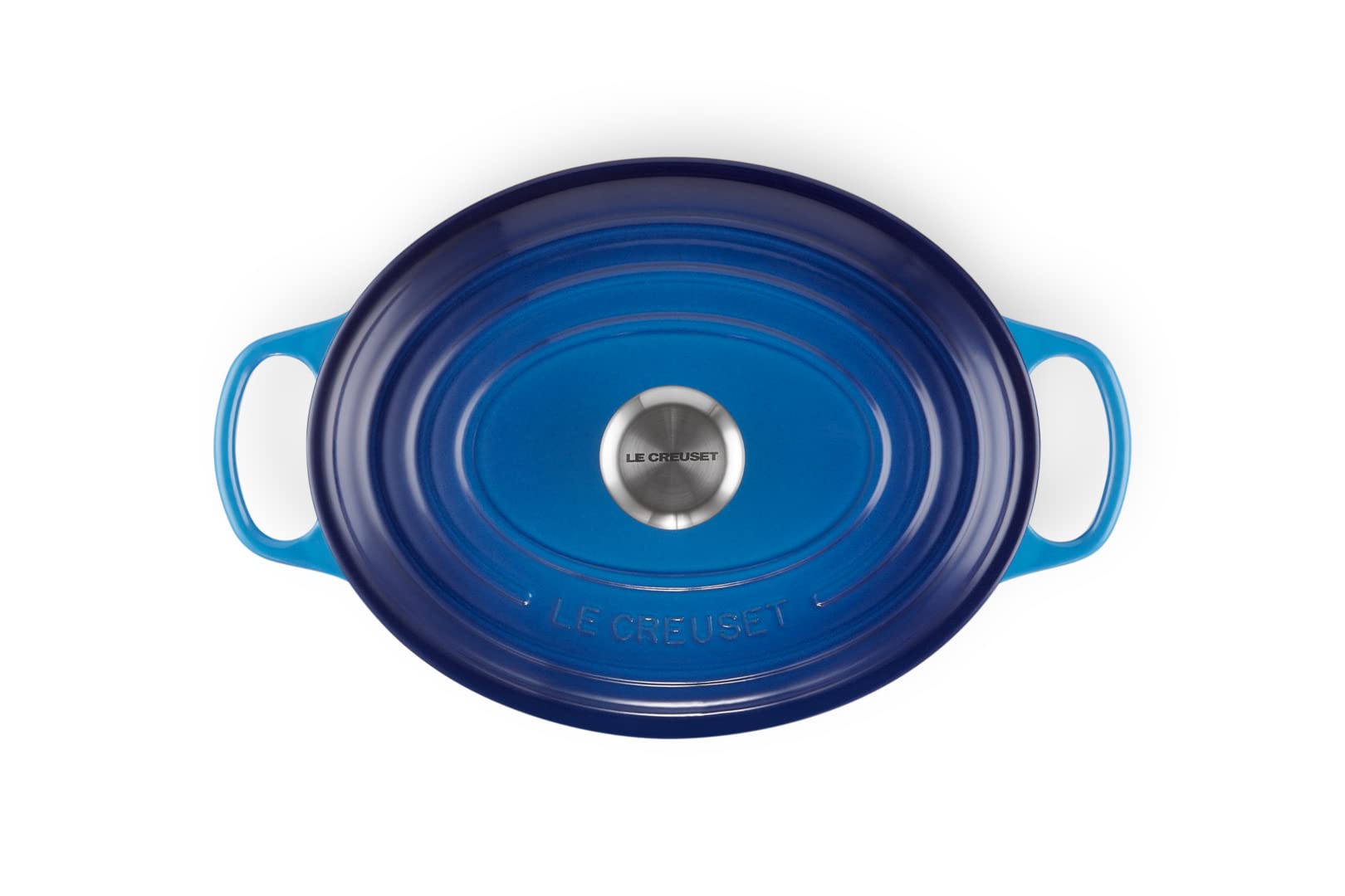 Le Creuset Signature Gusseisen-Bräter mit Deckel, Ø 27 cm, Oval, Für alle Herdarten und Induktion geeignet, Volumen: 4,1 l, 4,425 kg, Azure, 21178272202430 4