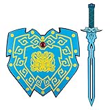 Mekarsoo Weapons Toy Set, Foam Sword and Shield, Children Foam Toys Creative Pretend Play Set for Gifts/Adventure Party/Halloween (Blue Shield & Sword)