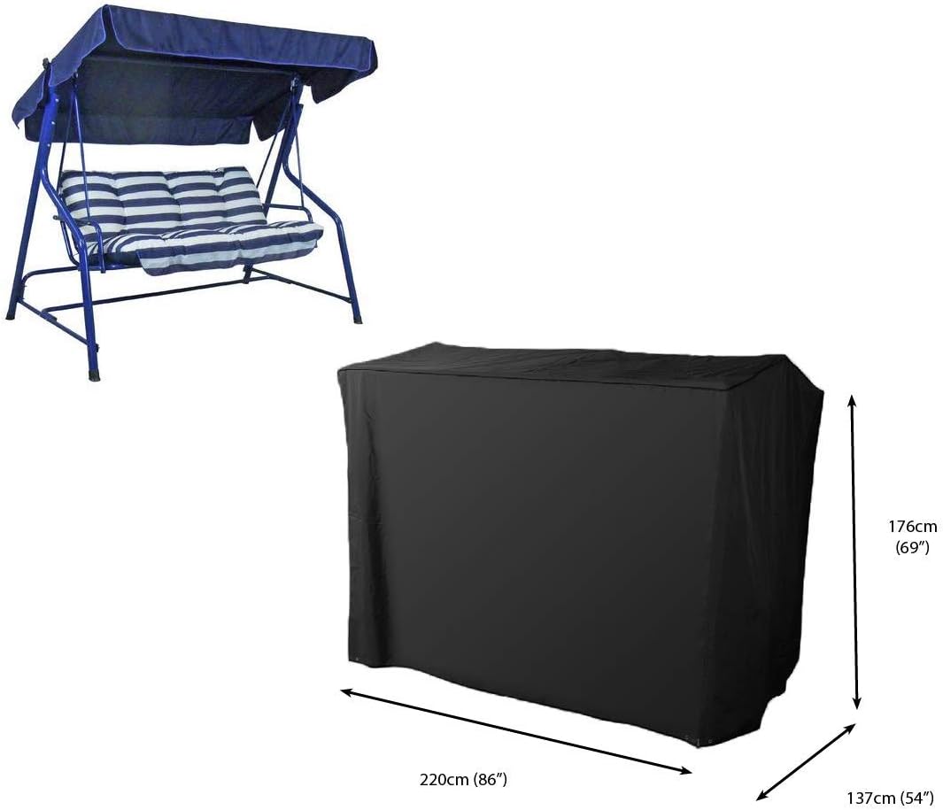 Bosmere Protector 6000, Black, 3 Seat Swing Seat Cover (L 220cm D 137cm H 176cm) - Image 4