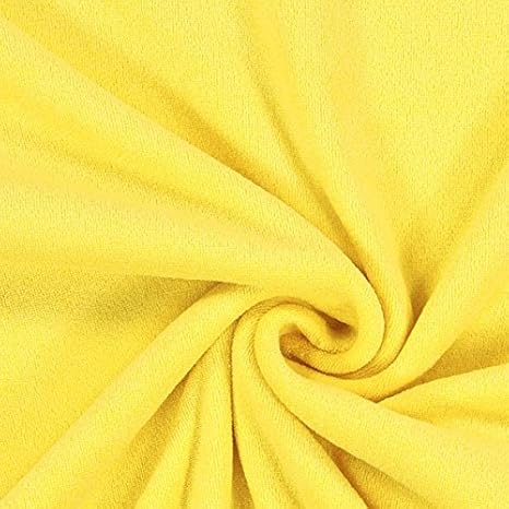 Fabulous Fabrics Frottee Stretch 20 gelb — Meterware ab 0,5m — zum Nähen von Bettwäsche, Handtücher und Pyjamas