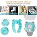 Folding Large Non-Slip Potty Training Seat for Boys and Girls, Travel Portable Reusable Toddlers Toilet Seat Covers Liners Fits Round & Oval Toilets with Carry Bag(Blue)
