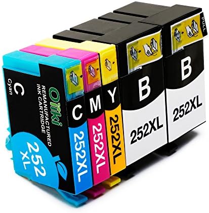 Oriki 252 252XL replacement ink cartridges (2 Black, 1 Cyan, 1 Magenta, 1 Yellow)
