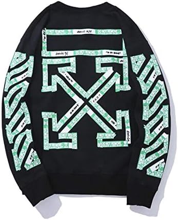 JW54store Fashion Off White White Printed Crew Neck Pullover Long Sleeve Sweater Bottoming for Men/Women