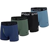 Spyder Mens Boxer Briefs Performance Nylon Mesh Sports Underwear With Fly Front
