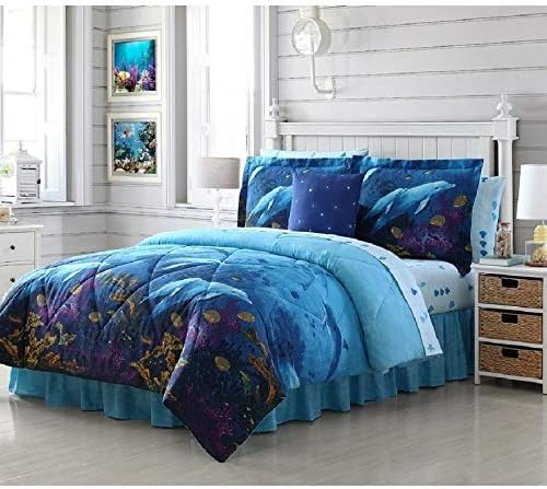 Amazon Com 8pc Blue Underwater Bed In A Bag King Comforter Set