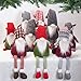 GMOEGEFT Scandinavian Christmas Gnome Plush, Swedish Tomte, Nordic Santa Gnome, Holiday Home Decoration Birthday Gift, 17 Inches (Grey Geometry Sit)