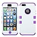MYBAT IPHONE5HPCTUFFSO009NP Premium TUFF Case for iPhone 5 - 1 Pack - Retail Packaging - Ivory White/Electric Purple