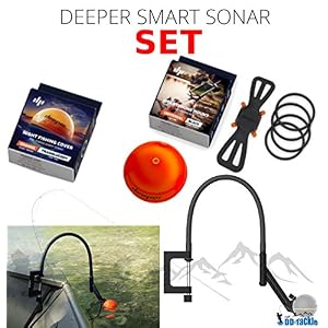 Deeper Smart Sonar Pro + Kit D’accessoires + Support Pour Smartphone + Coque De Pêche Nocturne + Bras Flexible.