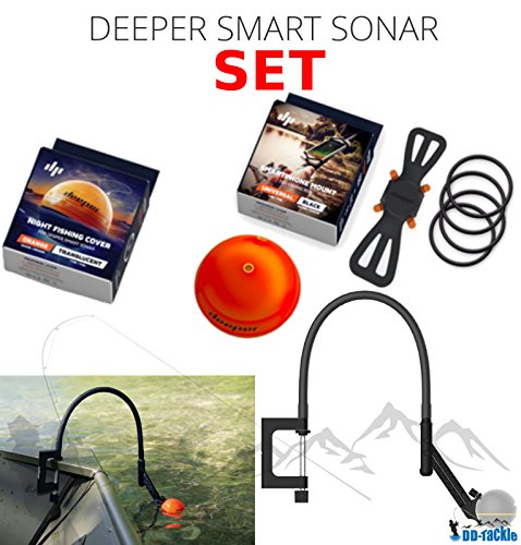 Deeper Smart Sonar Pro + Kit D’accessoires + Support Pour Smartphone + Coque De Pêche Nocturne + Bras Flexible.