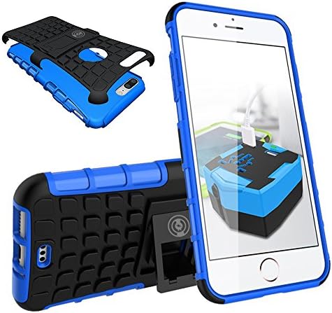 iPhone 8 Plus Case by Cable And Case - iPhone 8 Plus Cases for Women & Men. Silicone & Hard Shell - Tough Rugged Shockproof Hard/Soft Slim Protective (5.5 inch) - for iPhone 7 Plus & 8 Plus (Blue)
