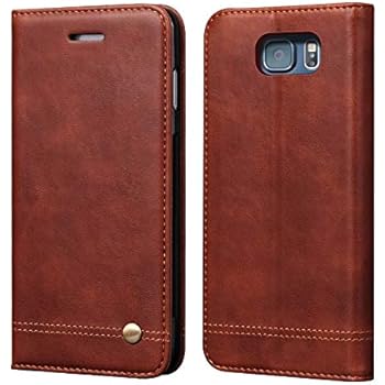 Galaxy Note 5 Wallet Case,Case Cover for Galaxy Note 5,RUIHUI Classic Leather Wallet Folding Flip Protective Shell with Card Slots,Kickstand,Magnetic Closure for Samsung Galaxy Note 5 (Brown)
