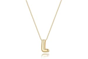 Lisitine Bubble Initial Necklaces Dainty Letter Necklace Cute Name Choker Necklaces for Women Trendy Personalized Pendant Jewelry Gift for Women