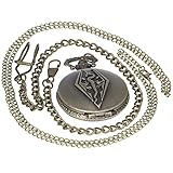 Retro Vintage The Elder Scrolls V Skyrim Bronze Quartz Pocket Watch Analog Chain Copper Men Women Children Kids Gift 1 PC Necklace 1 PC Clip Key Rib Chain