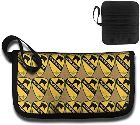 US Army 1st Cavalry Division Flag Fashion Unisex Oxford Cloth Multi-Functional Fashion Ticket Passport Credit Card ID Document Organizer Holder Bag Purse Travel Pouch Case Cover
