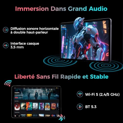 RebotAi 2026 11 Inch Android 16 Tablet with Gemini AI, 32GB RAM + 128GB ROM + 1TB TF, 10000mAh Octa-Core Tablet 1920 x 1200 IPS, Widevine L1/Face Recognition Touch Tablet